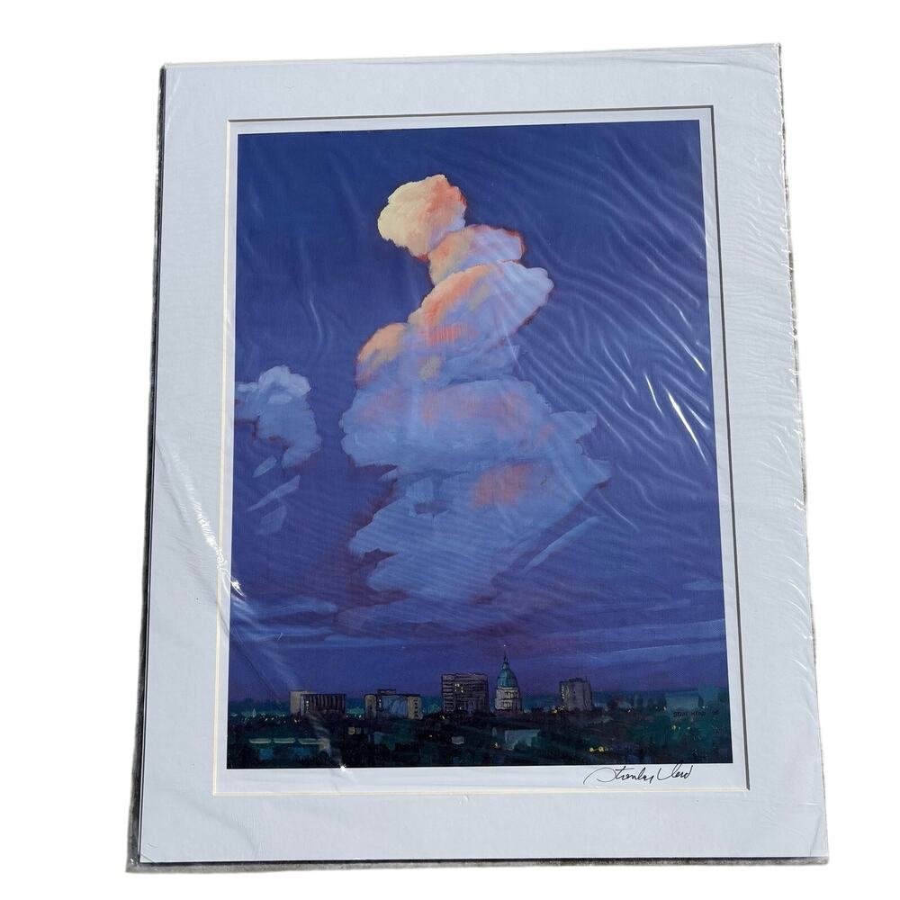 Sunlit Cumulonimbus Cloud Over Skyline Stanley Herd 20x16" New White Frame